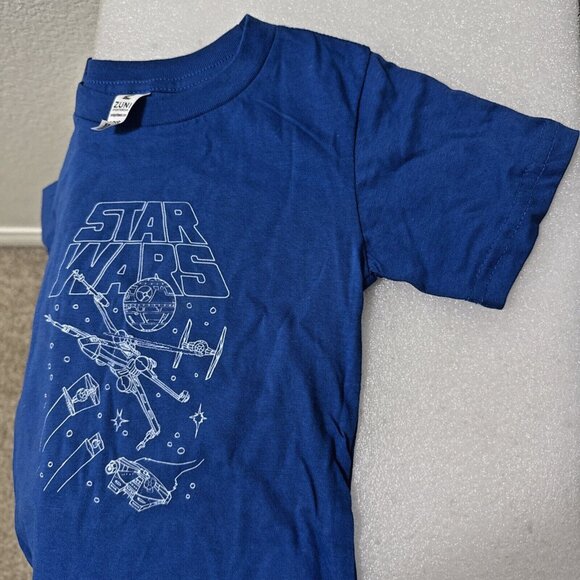 Star Wars Death Star X Wing Tie Fighter Millennium Falcon TShirt Kids X Small - Picture 6 of 8